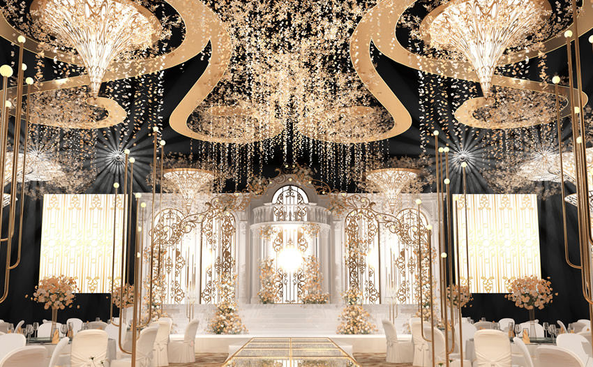 焉耆花木兰喜事汇金色大厅效果展示